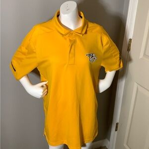 Youth Medium NHL Nashville Predators Adidas Yellow Polo Shirt